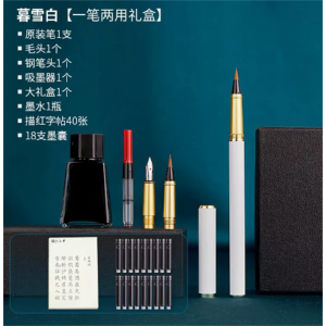 软笔式书法笔钢笔式两用毛笔纯科学毛笔便携墨囊式秀丽笔可加墨墨水