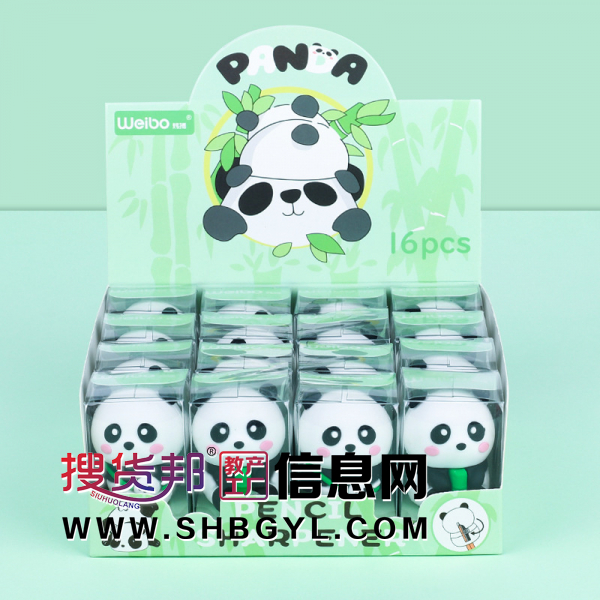 熊猫手持卷笔刀动物摆件削笔器手动削笔刀学生创意文 具图2