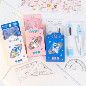 学生文具7件套盒装圆规尺子套装考试用绘图小学生文具绘图工具