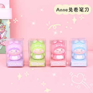 儿童玩具立体pvc硅胶削转笔刀 Anne兔