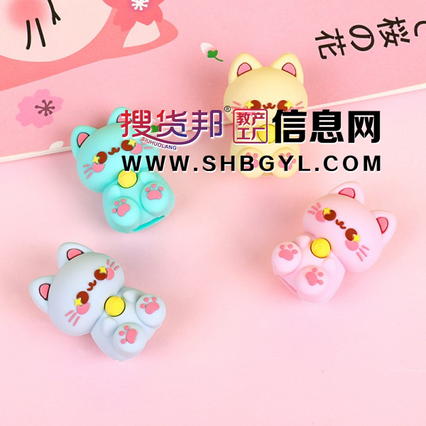 可爱小猫硅胶卷笔刀便携迷你可爱削笔器铅笔削笔图2