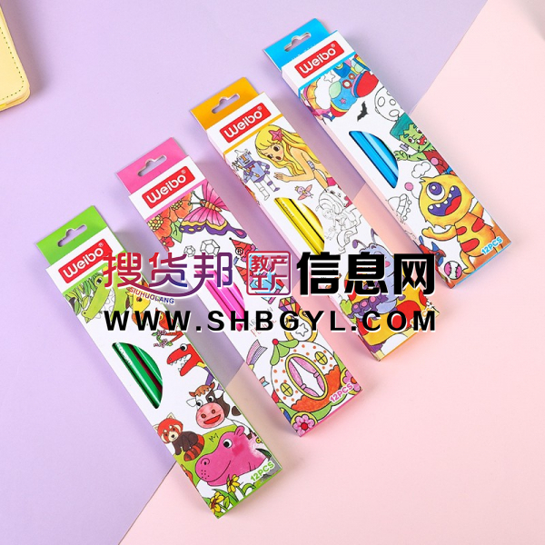 铅笔盒装12支小学生儿童HB铅笔带橡皮头图1