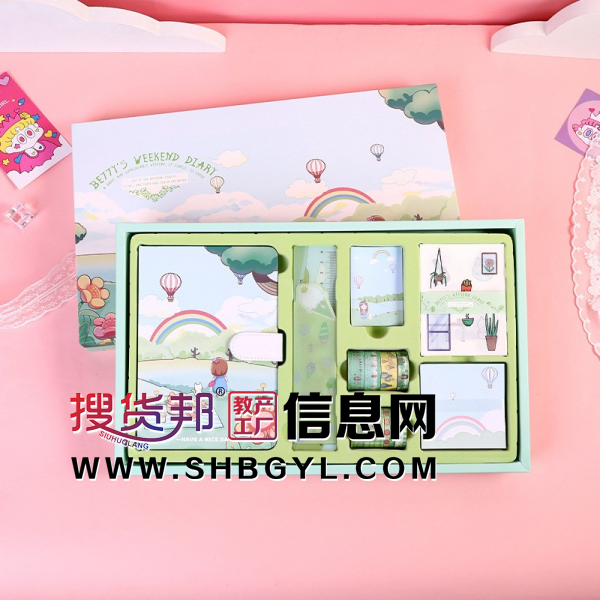 可爱日记套装文化小手账本礼盒批发儿童创意礼物学习文具礼品套装图3