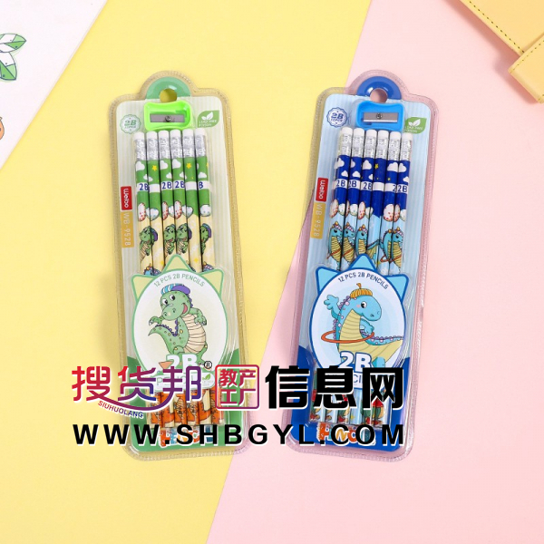 彩色三角杆铅笔带橡皮学生写字专用笔环保图1