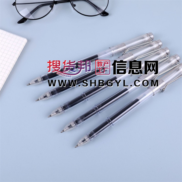 按动中性笔塑料按压式签字笔简约头黑水笔学生用0.5日系顺滑图3