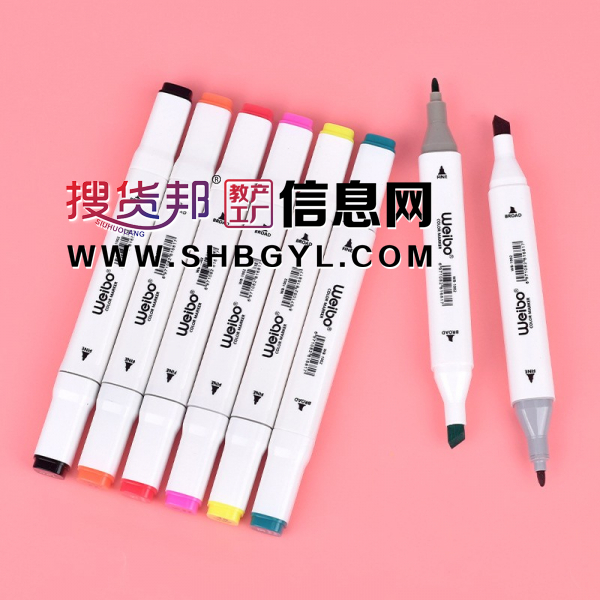 新款马克笔批发18色套装简约双头画画硬头马克笔学生绘画用图1