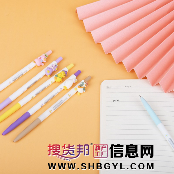 可爱塑料笔头个性学生用考试笔自动按动式中性笔西新款图3