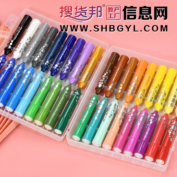 36色滑彩笔盒装 可水洗 不脏手绘画棒图2