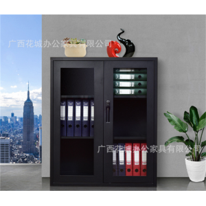 文件柜资料档案凭证财务对开铁门灰白色学校档案室专用柜