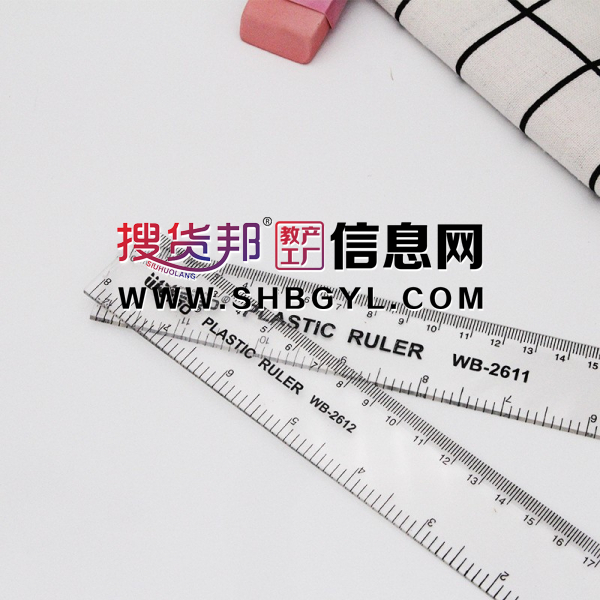 创意学生直尺透明简约塑料尺子学生绘图工具平行尺量角器图1