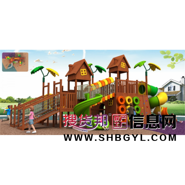 幼儿园户外木制游乐设施儿童木制滑梯系列LDX 03501图1
