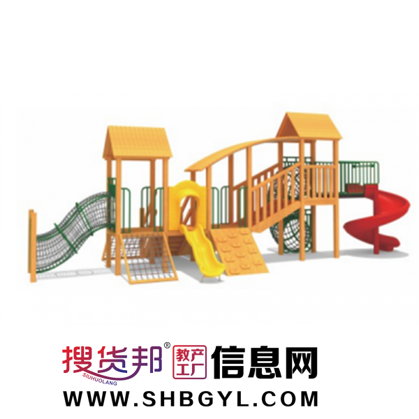 幼儿园户外木制游乐设施儿童木制滑梯系列木制小博士(进口木制)LDX 03903图1