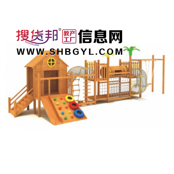 幼儿园户外木制游乐设施儿童木制滑梯系列木制小博士(进口木制)LDX 03905图1