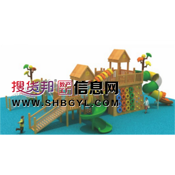 幼儿园户外木制游乐设施儿童木制滑梯系列LDX 04001图1