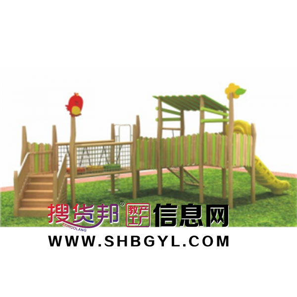 幼儿园户外木制游乐设施儿童木制滑梯系列LDX 04006图1