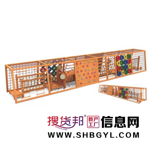 幼儿园户外木制游乐设施体能拓展攀爬系列木制体能攀爬(进口木制)LDX 04805图1
