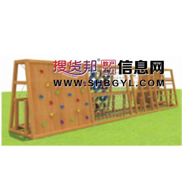 幼儿园户外木制游乐设施体能拓展攀爬系列双面攀爬架LDX 04903图1