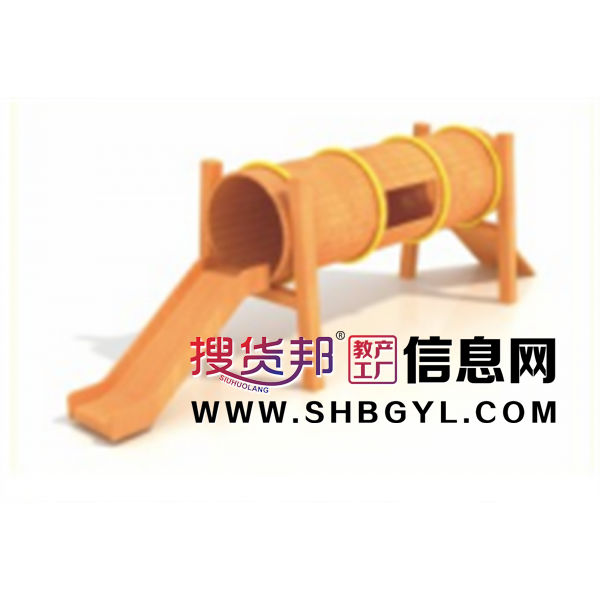 幼儿园户外木制游乐设施体能拓展攀爬系列钻洞滑梯LDX 04908图1
