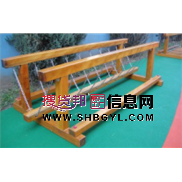 幼儿园户外木制游乐设施体能拓展攀爬系列幼儿独木桥不锈钢链条LDX 05003图1