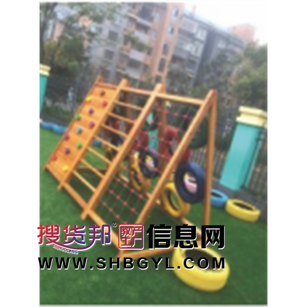 幼儿园户外木制游乐设施体能拓展攀爬系列体能训练(进口木制)LDX 05007图1