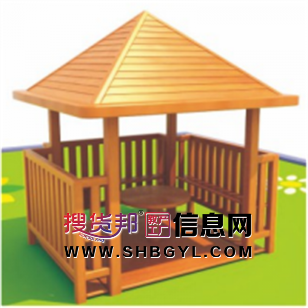 幼儿园户外木制游乐设施体能拓展攀爬系列休闲凉亭LDX 05008图1