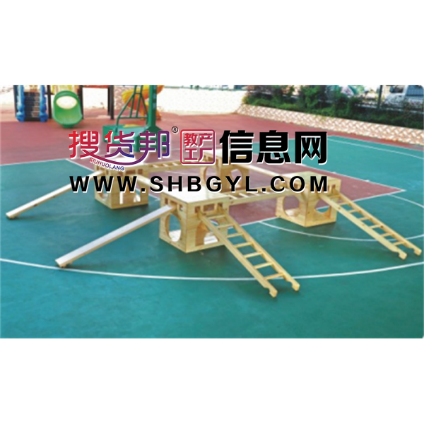 幼儿园户外木制游乐设施运动组合系列原色九宫架LDX 05104图1