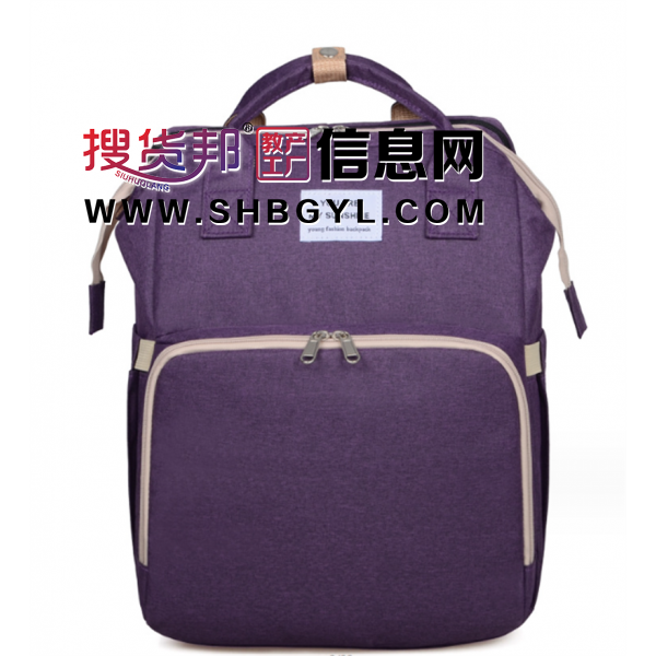 新款时尚妈咪包多功能双肩背包便携式折叠婴儿床母婴用品收纳包图2