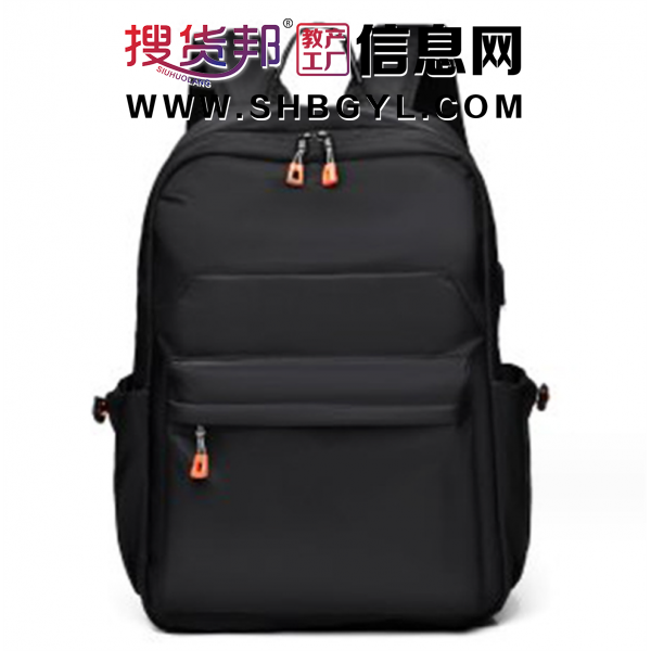 商务双肩包男士新款休闲户外电脑包通勤纯色大容量多功能双肩背包图1