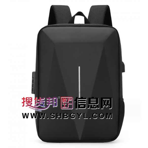新款USB大容量休闲通勤电脑包密码防盗双肩包硬壳防水保护电脑图1