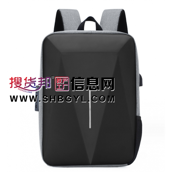 新款USB大容量休闲通勤电脑包密码防盗双肩包硬壳防水保护电脑图2