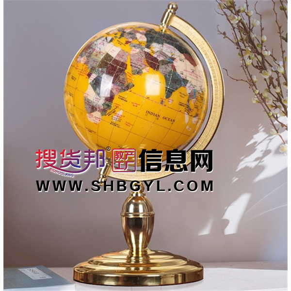 蓝色宝石地球仪33cm大号 欧式工艺品 办公室书房摆件拉丝工艺礼品图1