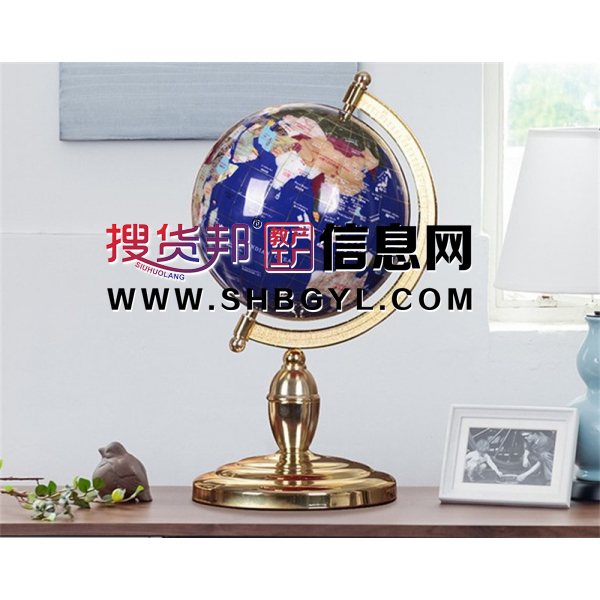 蓝色宝石地球仪33cm大号 欧式工艺品 办公室书房摆件拉丝工艺礼品图3
