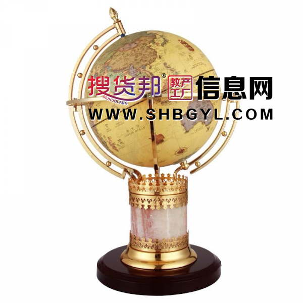 大理石七彩灯光柱立体复古中英文地球仪高清工艺品办公室摆件图2