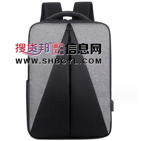 商务双肩包男2023年新款跨境休闲双肩包USB大容量电脑背包印LOGO图2