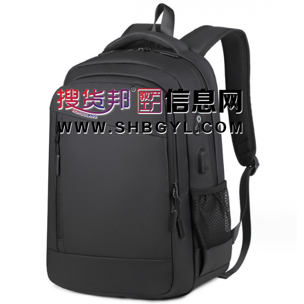 商务双肩包大容量多夹层电脑包2023年新款饭泼水双肩背包印LOGO图2