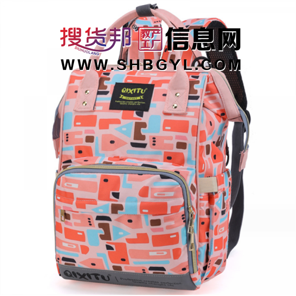 现货便携式妈咪包母婴包多功能双肩大容量手提挂车婴儿包尿布包图1