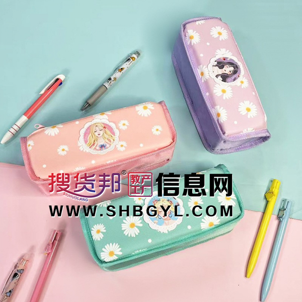 小雏菊新款学生笔袋大容量简约文具袋高颜值女款学生铅笔收纳袋图1
