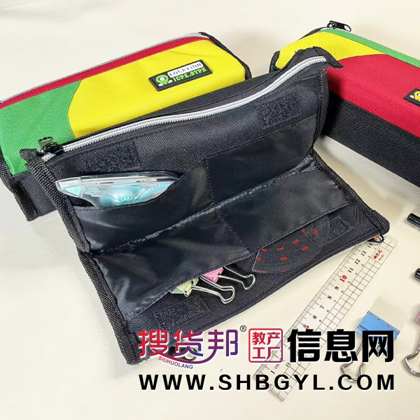 帆布文具笔袋双层多功能学生铅笔袋高弹帆布文具收纳袋图3