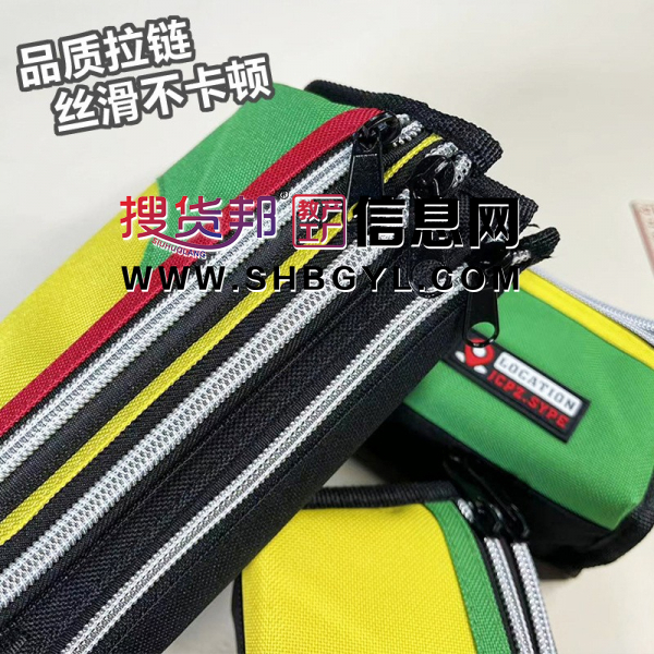 帆布文具笔袋双层多功能学生铅笔袋高弹帆布文具收纳袋图1