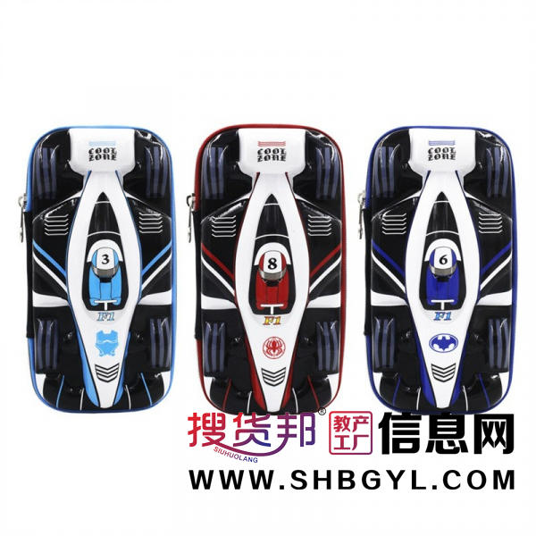 EVA皮革笔袋少年款铅笔盒赛车款文具盒多层次大容量收纳图1