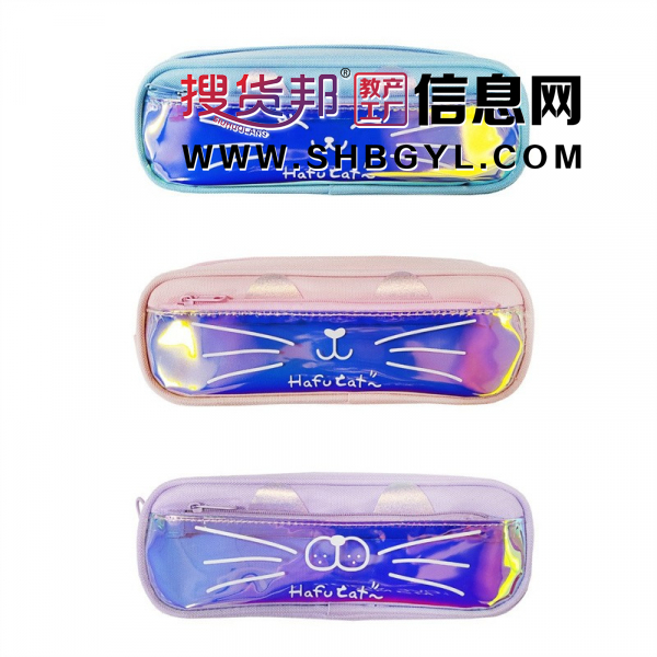 幻彩膜卡通猫女款笔袋中小学生铅笔文具笔袋收纳袋图3