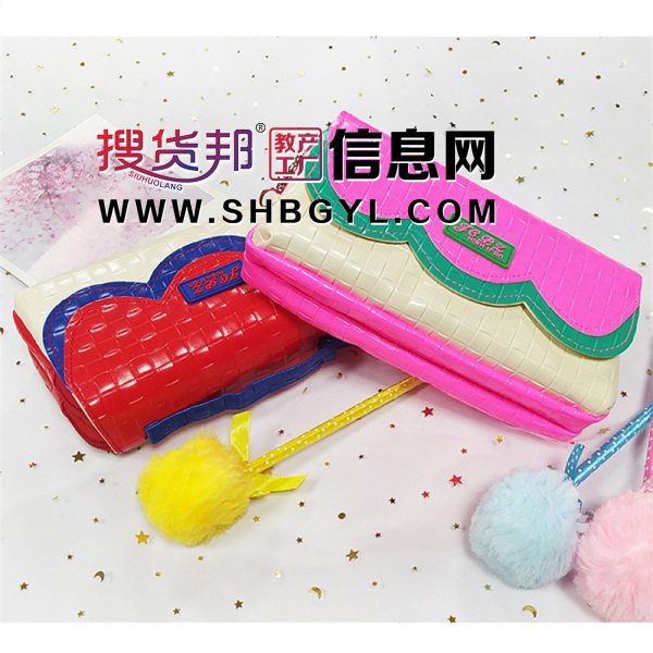 时尚编制皮革手挽型女款笔袋大容量中小学生铅笔袋收纳袋图2