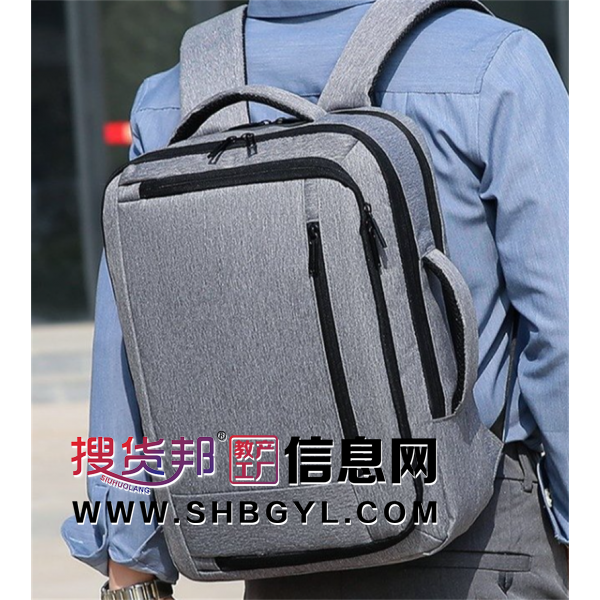 跨境电脑背包男商务双肩包大容量USB充电多功能男女背包旅行包图1