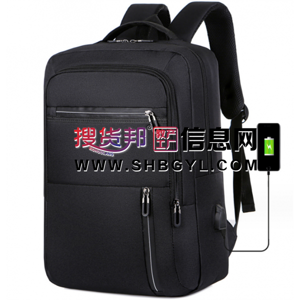 双肩包跨境男商务笔记电脑背包多功能带USB背包大容量背包印logo图1