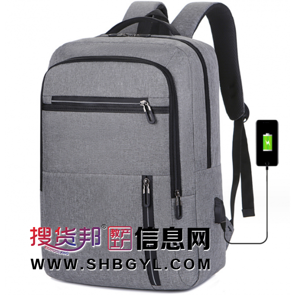 双肩包跨境男商务笔记电脑背包多功能带USB背包大容量背包印logo图2
