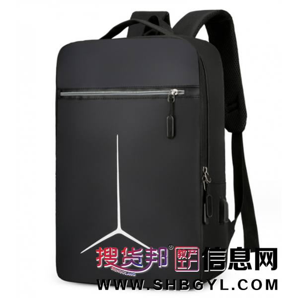 双肩包男简约商务笔记电脑背包多用途带USB大容量旅行出差背包图1