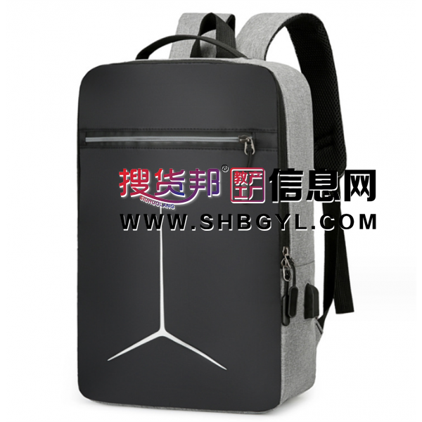 双肩包男简约商务笔记电脑背包多用途带USB大容量旅行出差背包图2