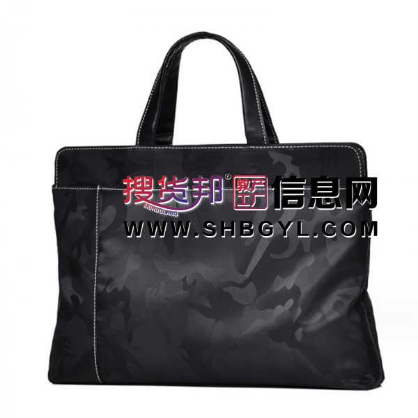 2023新款斜跨电脑包商务男包出差手提横款公文包PU皮单肩包背包图1