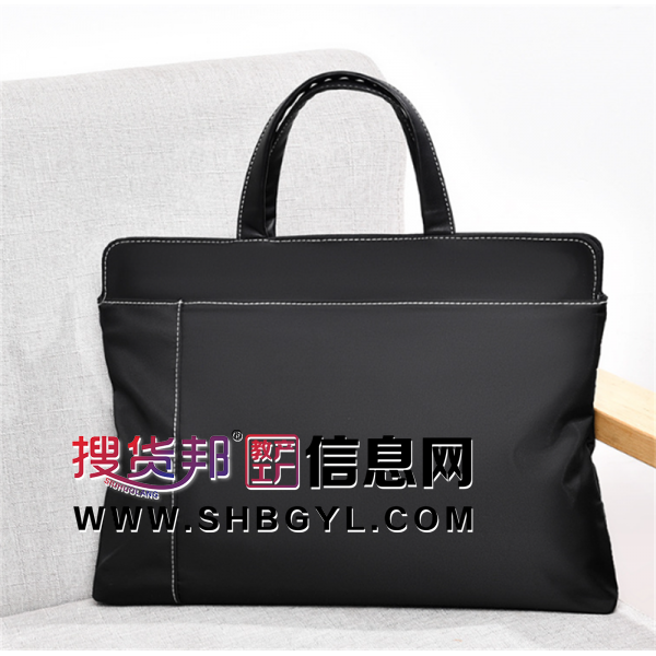 2023新款斜跨电脑包商务男包出差手提横款公文包PU皮单肩包背包图2