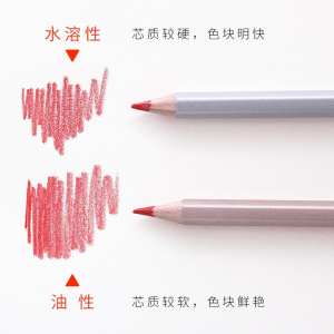 中华牌油性彩铅水溶性彩铅专业美术填色绘画儿童学生彩色铅笔